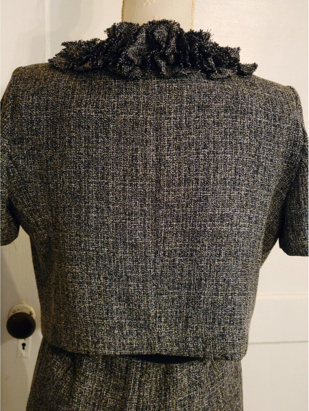 Danny & Nicole Navy/White Tweed Women's Dress W/belt & Blazer Set 10P - Picture 8 of 9